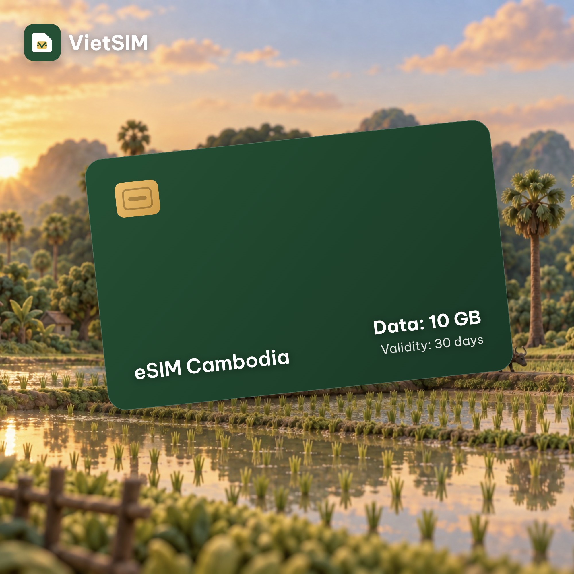 Cambodia eSIM 10GB, 30 days