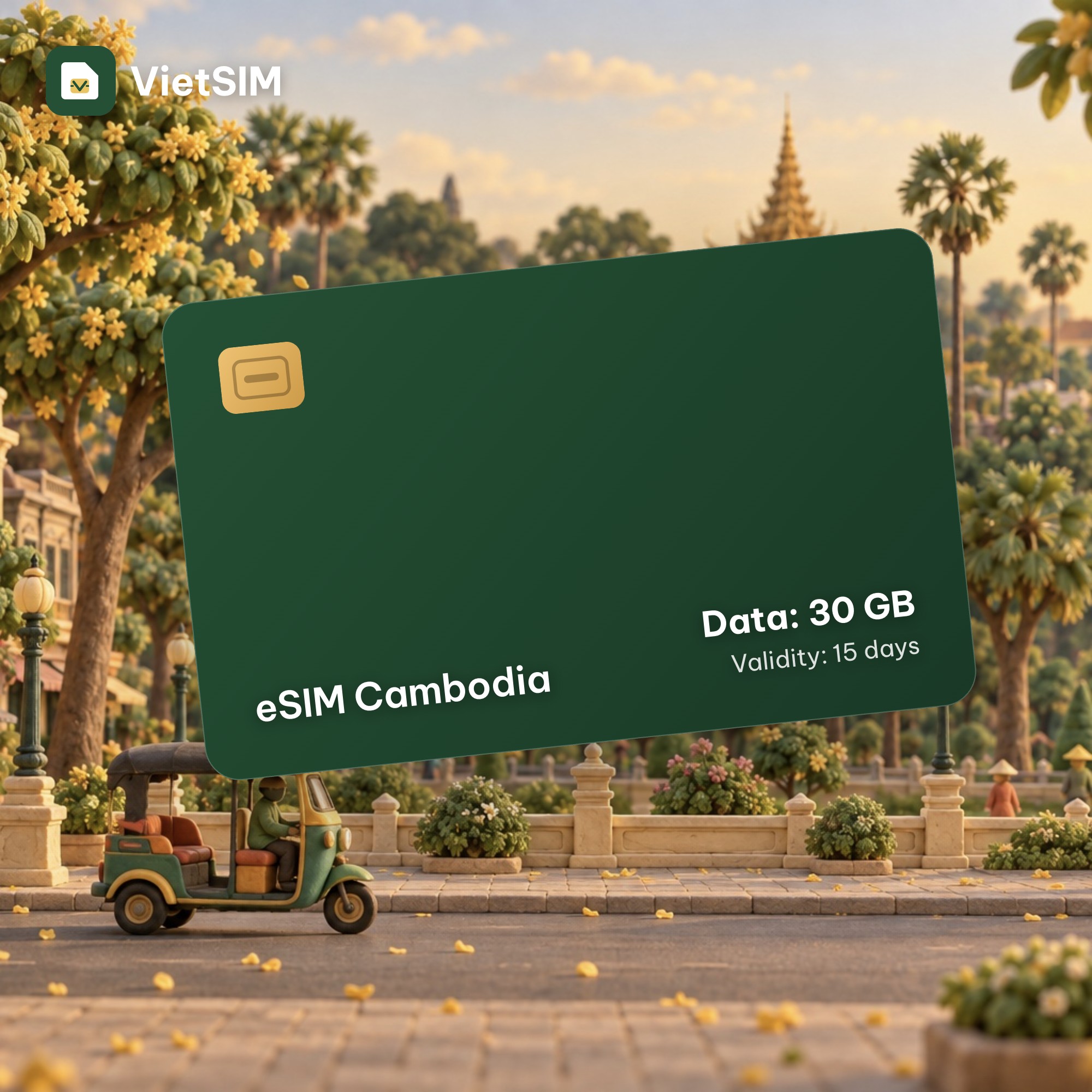 Cambodia eSIM 30GB 15 days