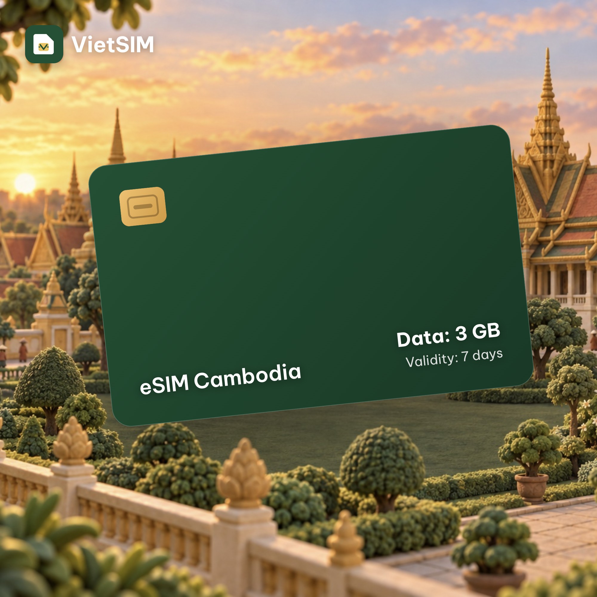 Cambodia eSIM 3GB, 7 days