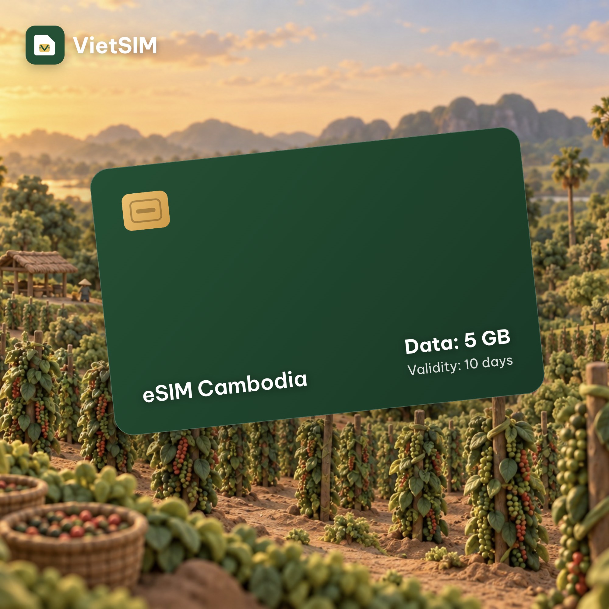 Cambodia eSIM 5GB 10 days