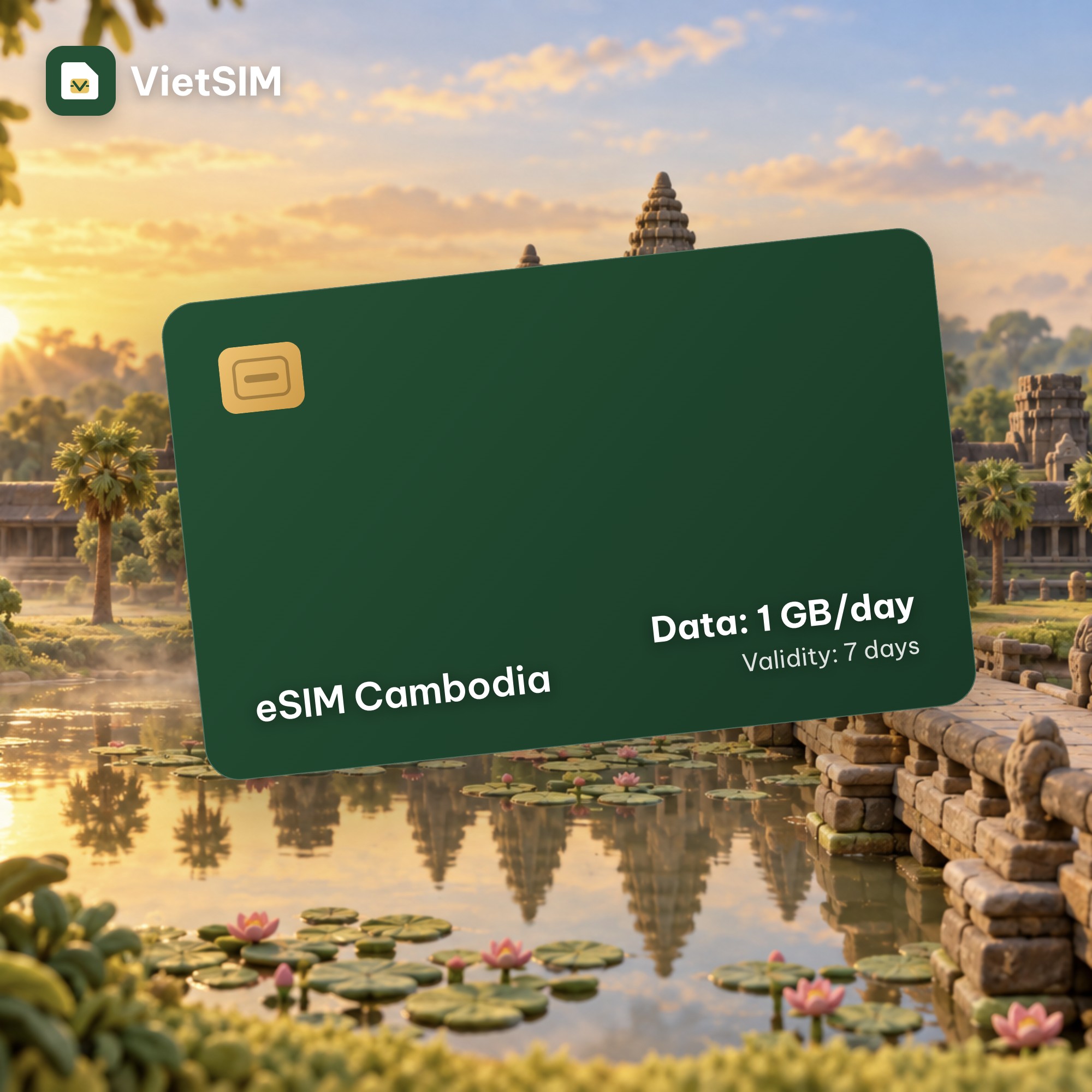 Cambodia eSIM Daily 1GB 7 days