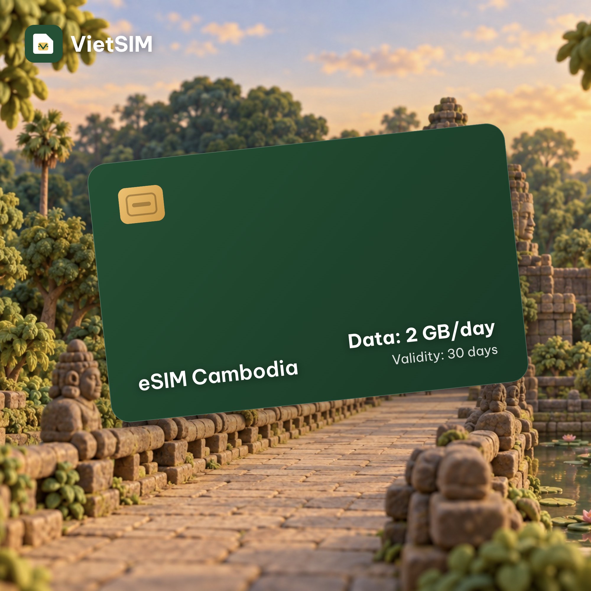 Cambodia eSIM Daily 2GB 30 days