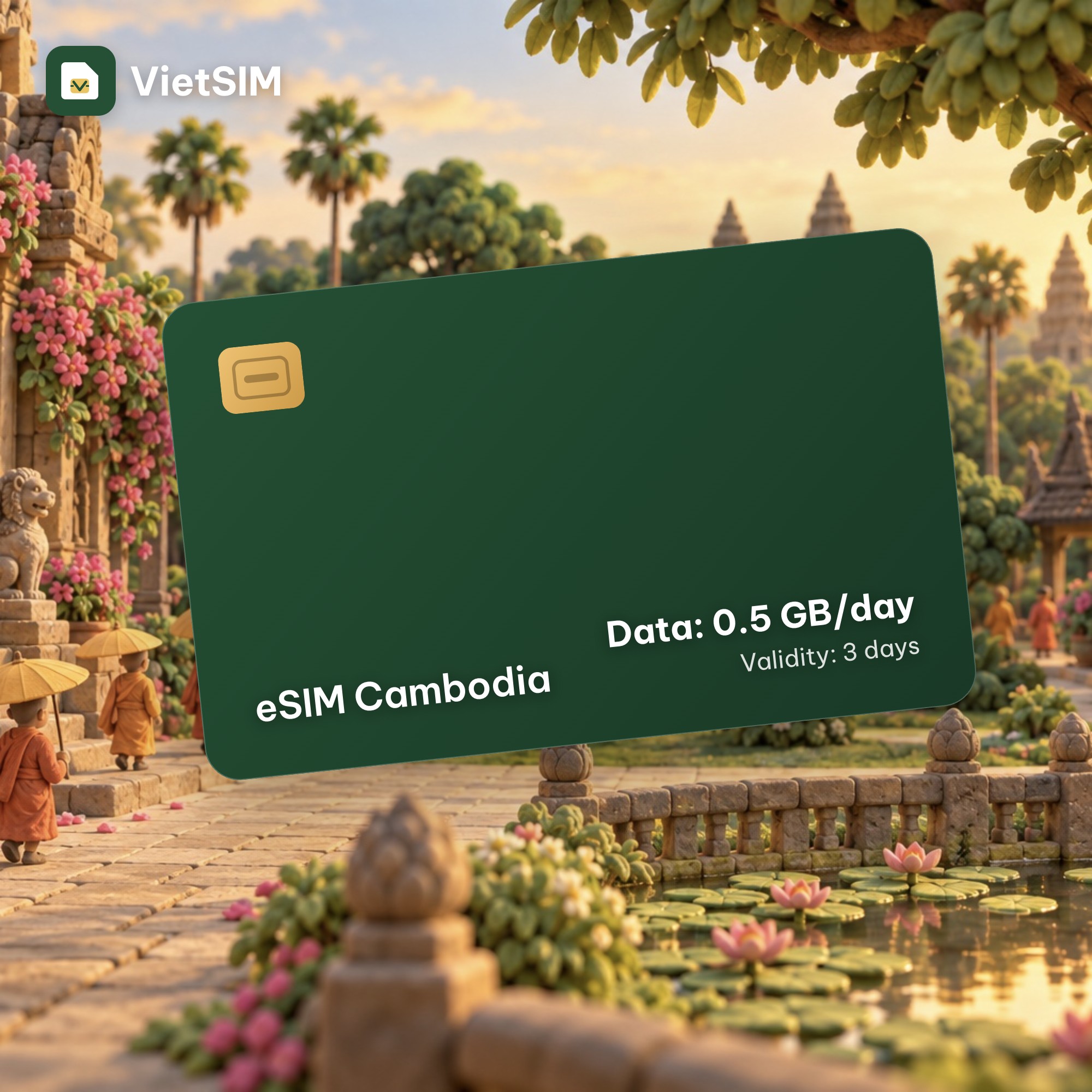 Cambodia eSIM Daily 500MB 3 days