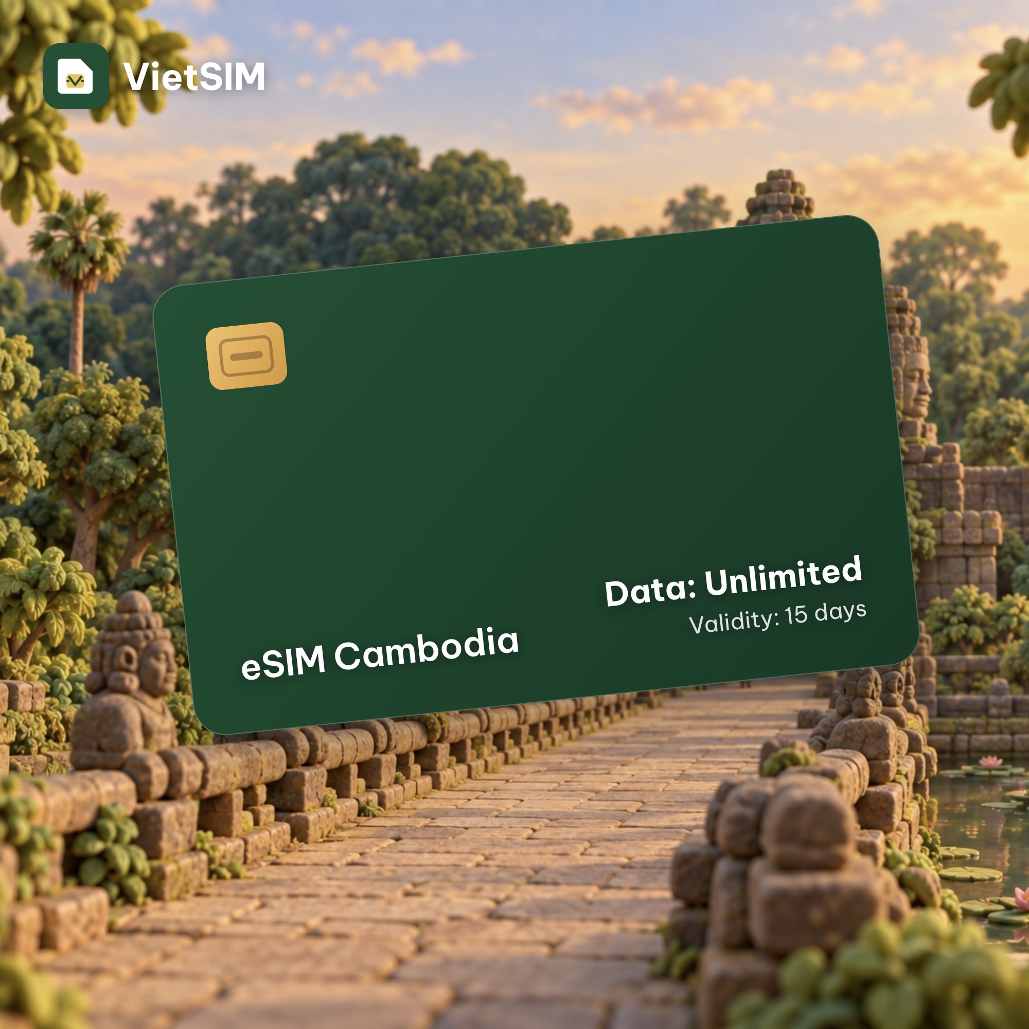 Cambodia eSIM Unlimited Data 15 days