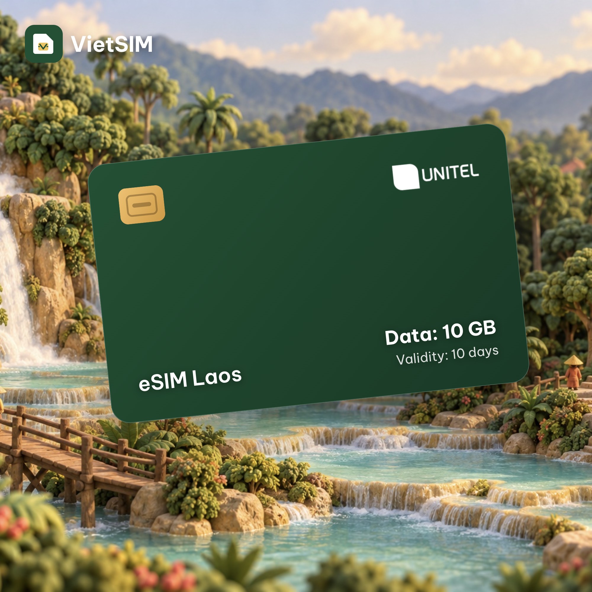 Laos eSIM Unitel 10GB, 10 days