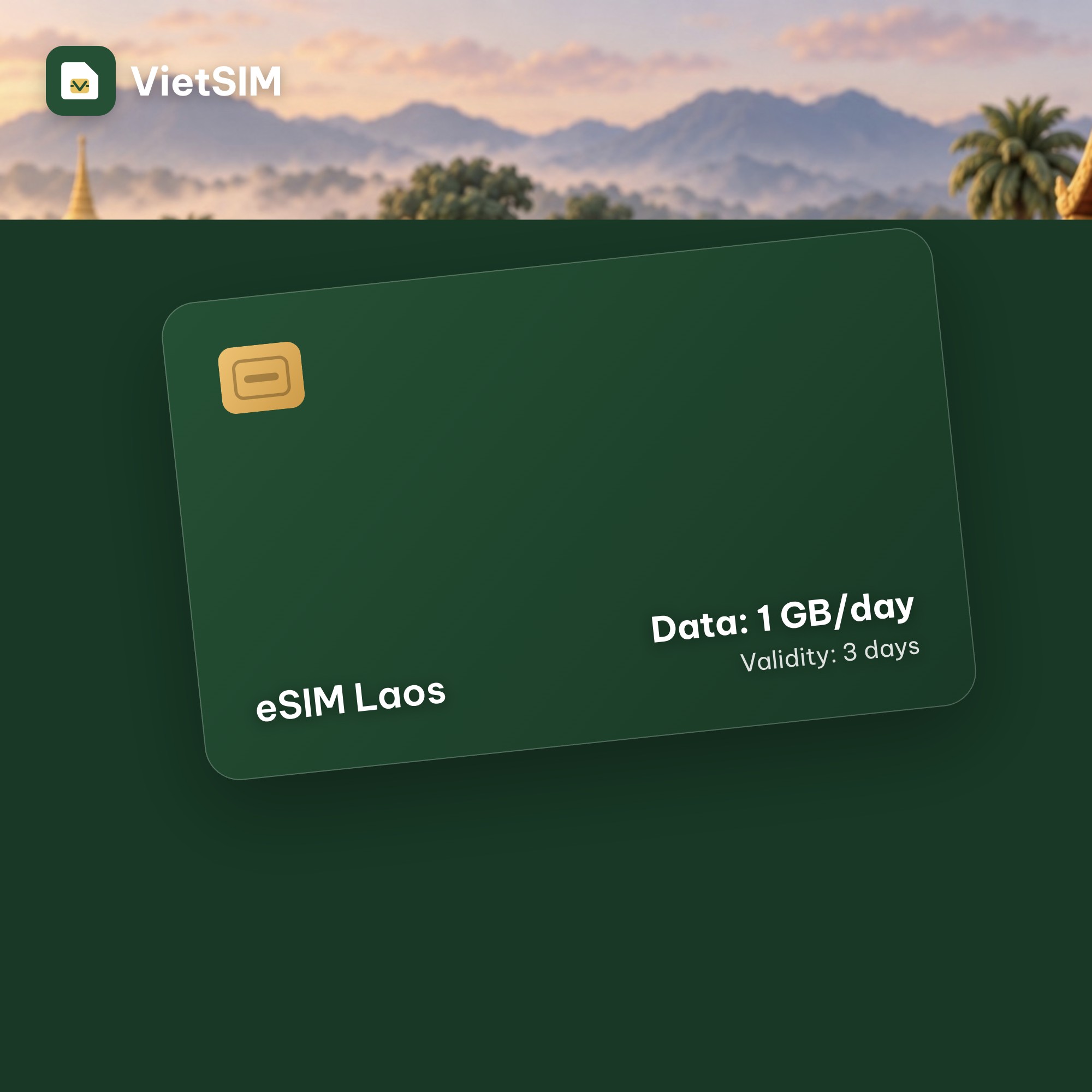 Laos eSIM Daily 1GB 3 days