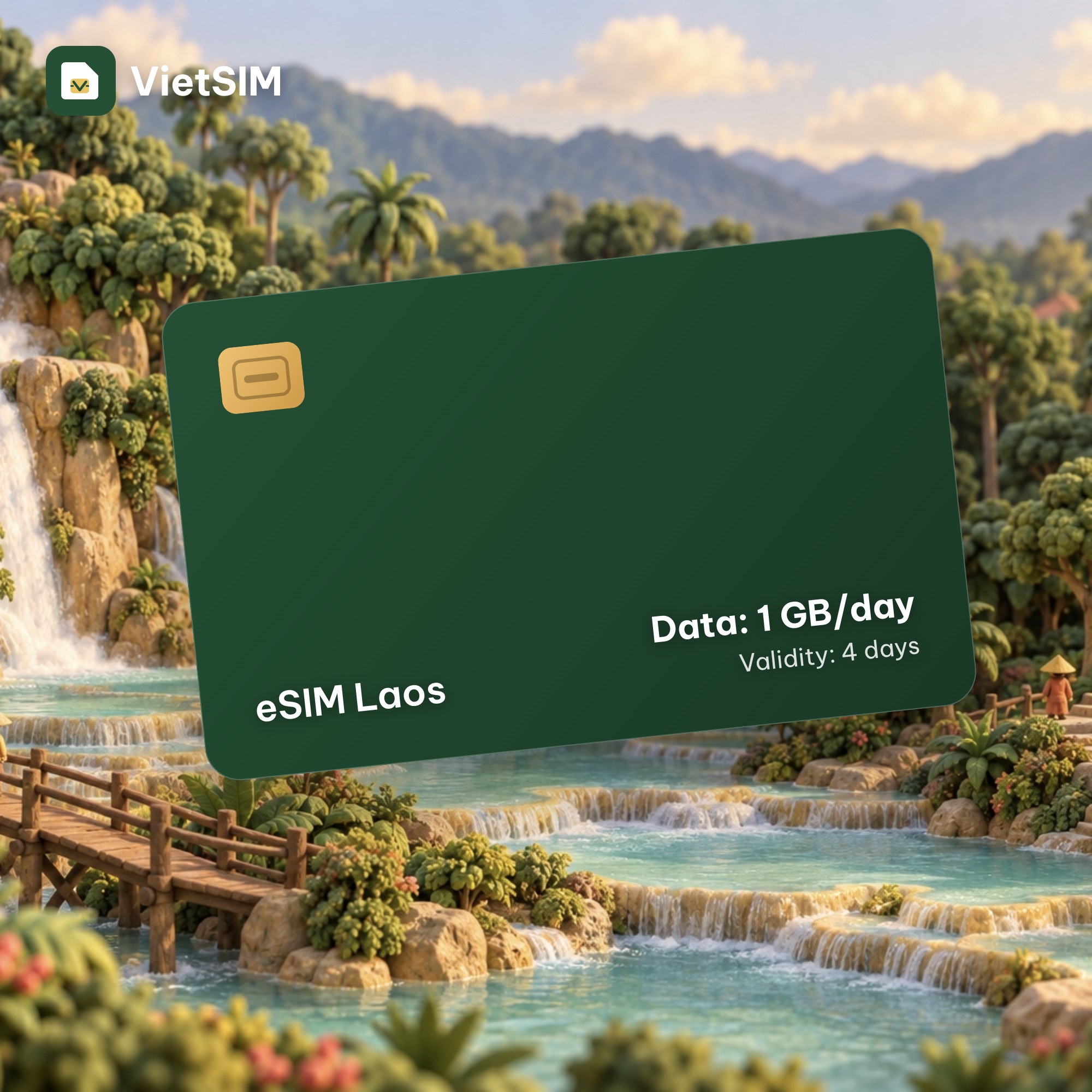 Laos eSIM Daily 1GB 4 days