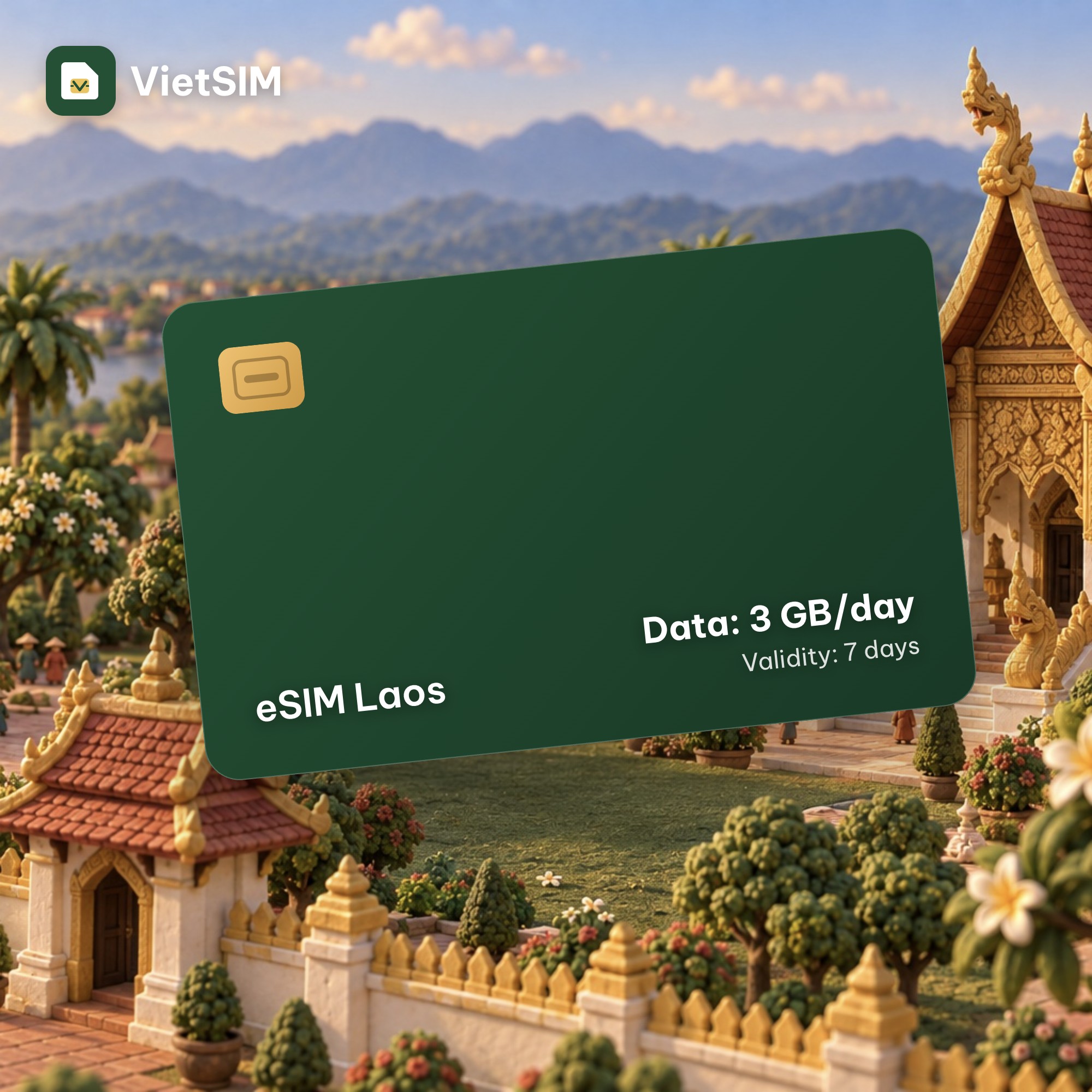 Laos eSIM Daily 3GB 7 days