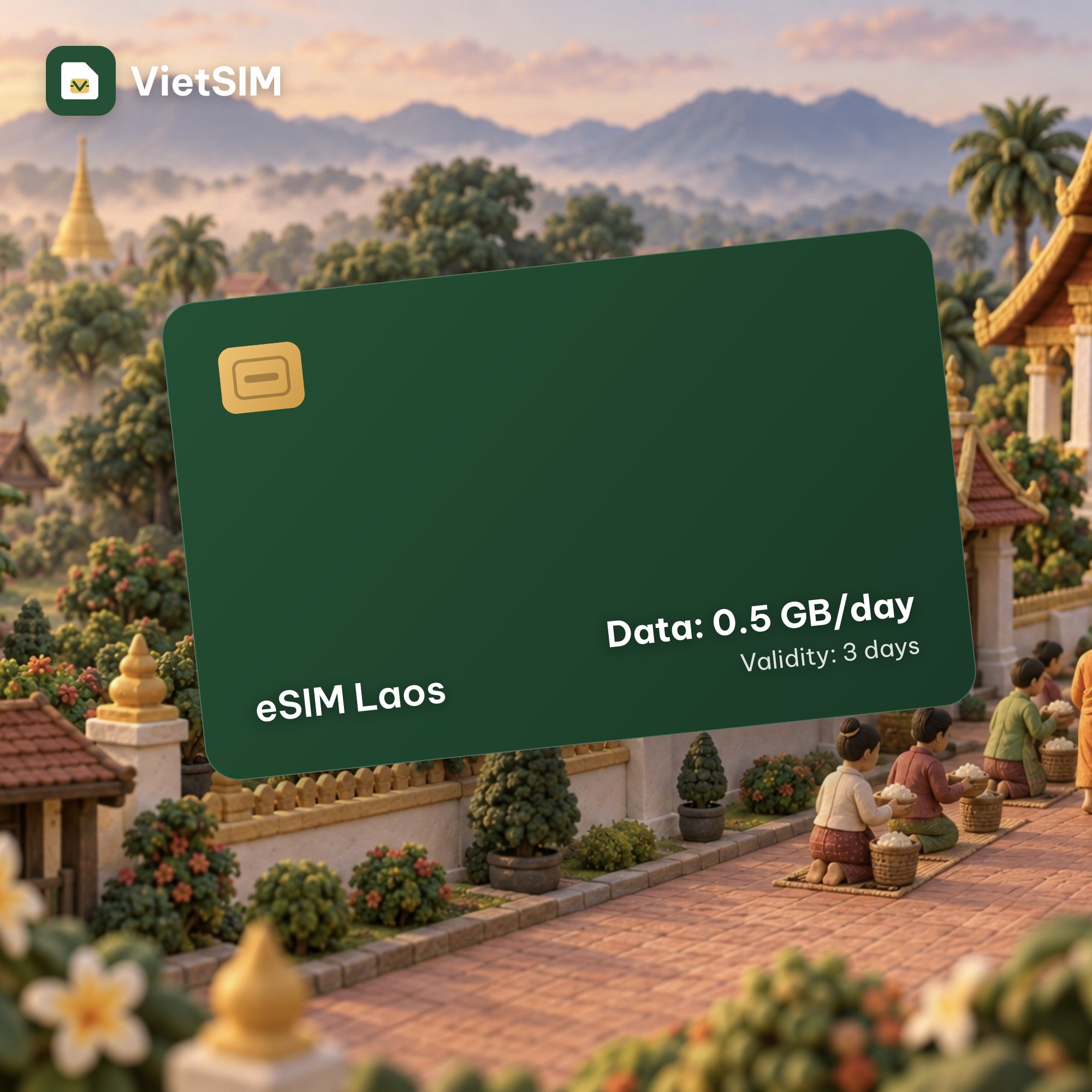 Laos eSIM Daily 500MB 3 days