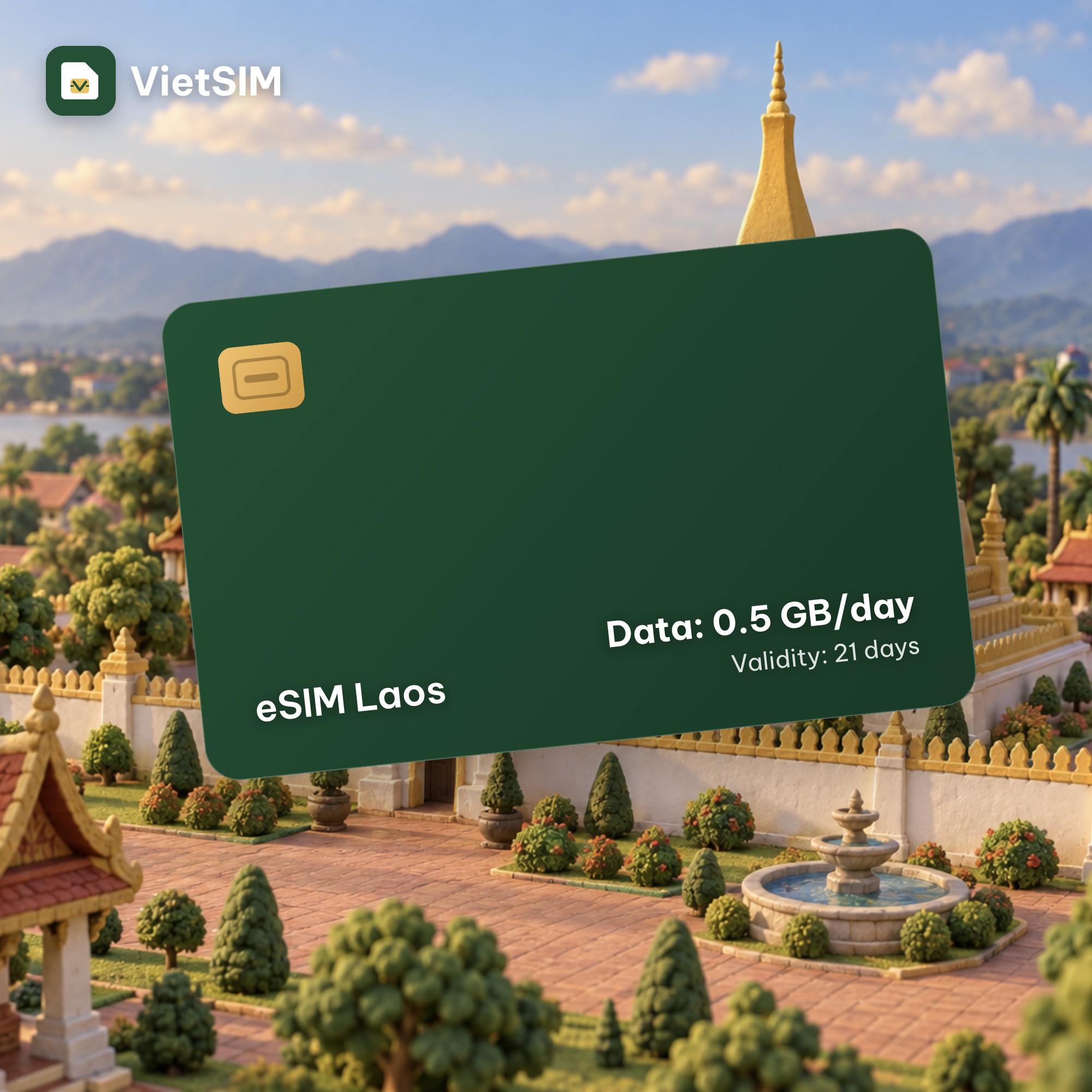 Laos eSIM Daily 500MB 21 days