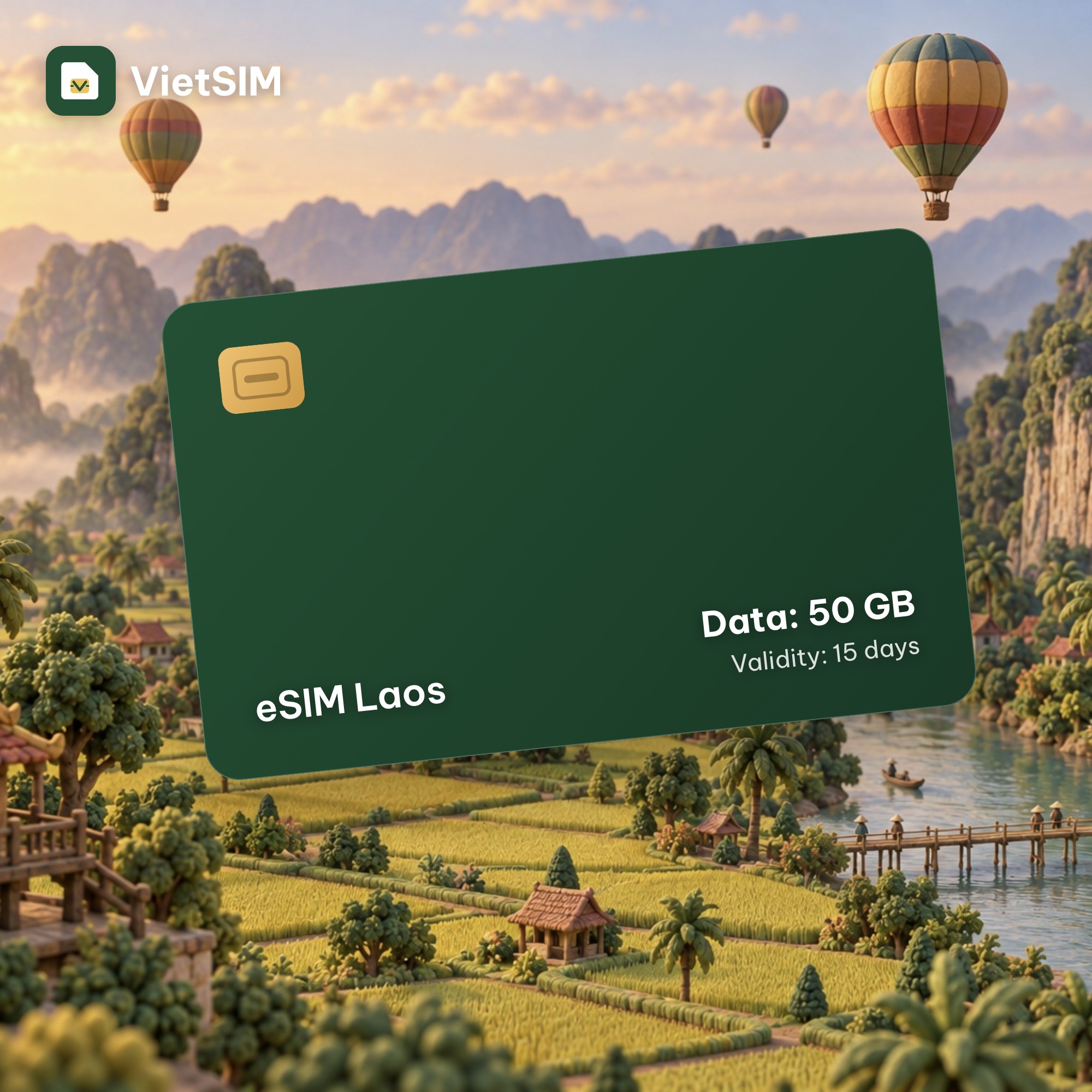 Laos eSIM 50GB 15 days