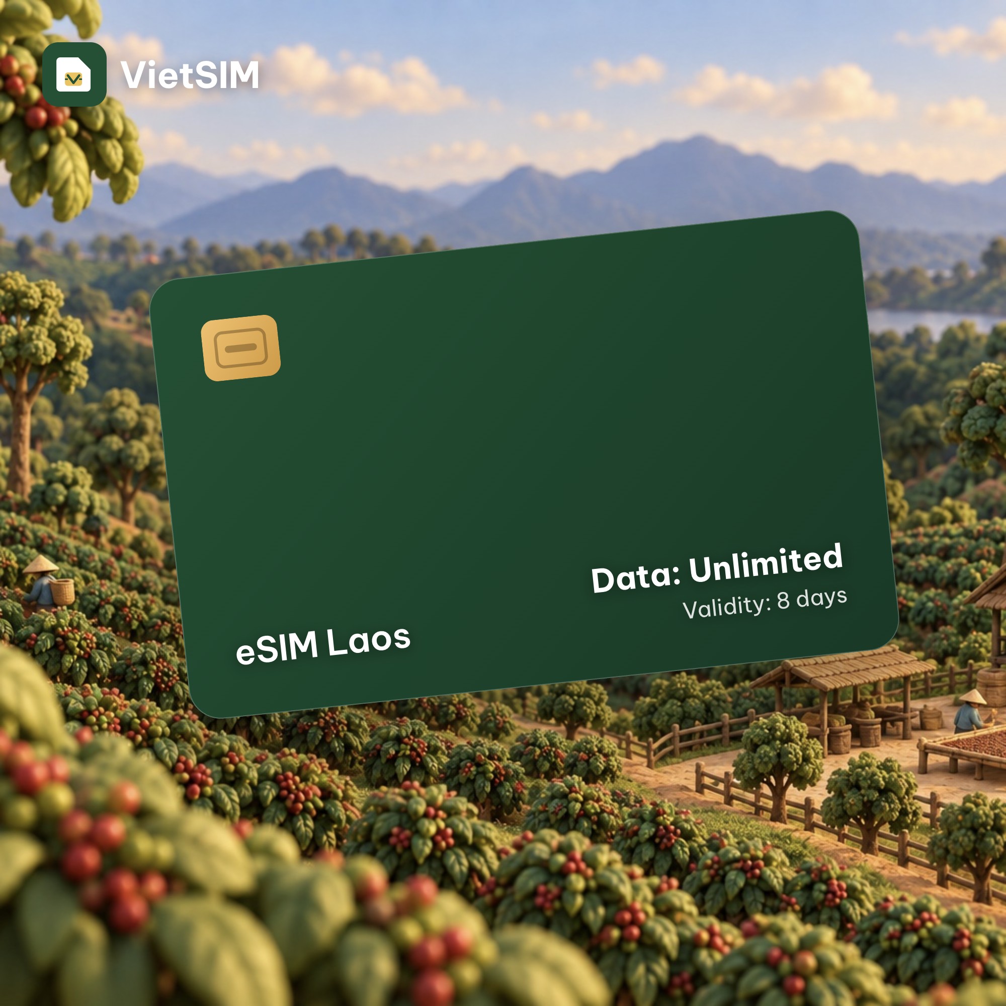 Laos eSIM Unlimited Data 8 days