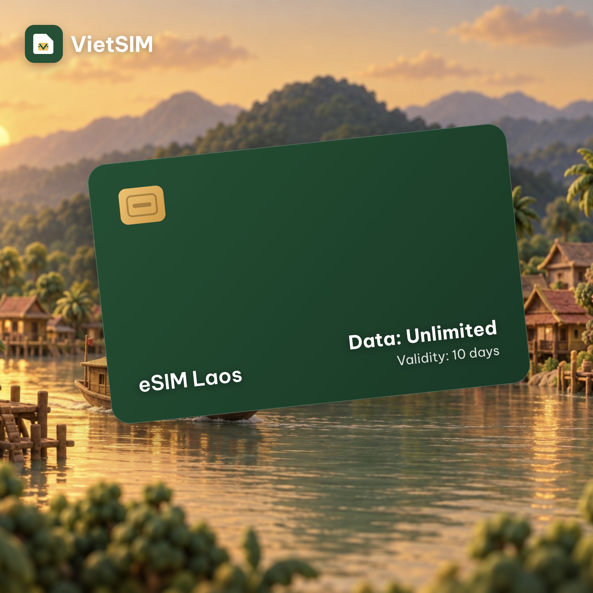 Laos eSIM Unlimited Data 10 days