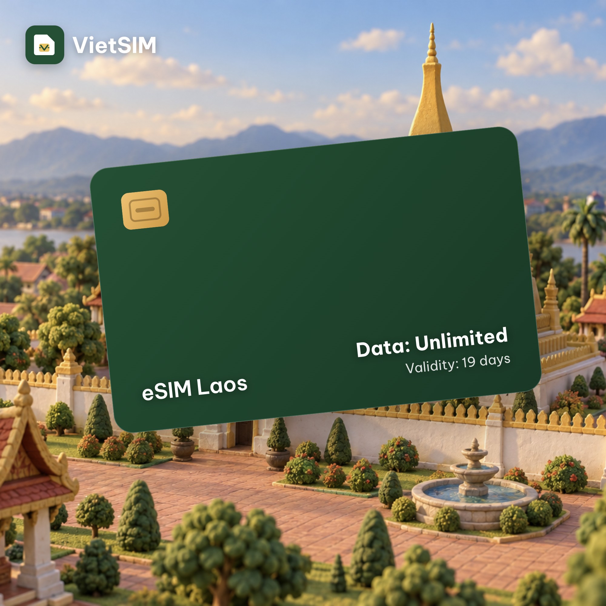 Laos eSIM Unlimited Data 19 days