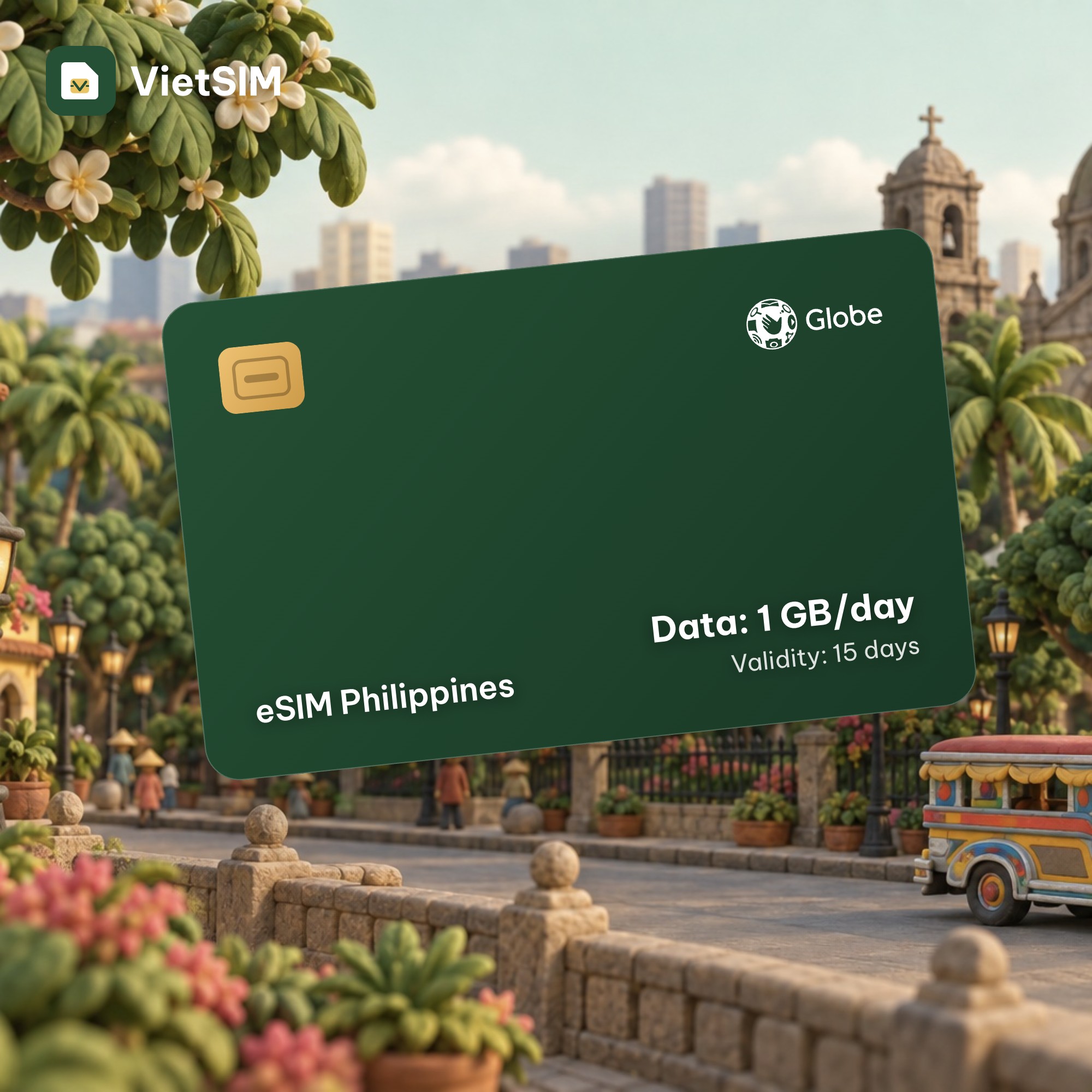 Philippines eSIM Daily 1GB 15 days