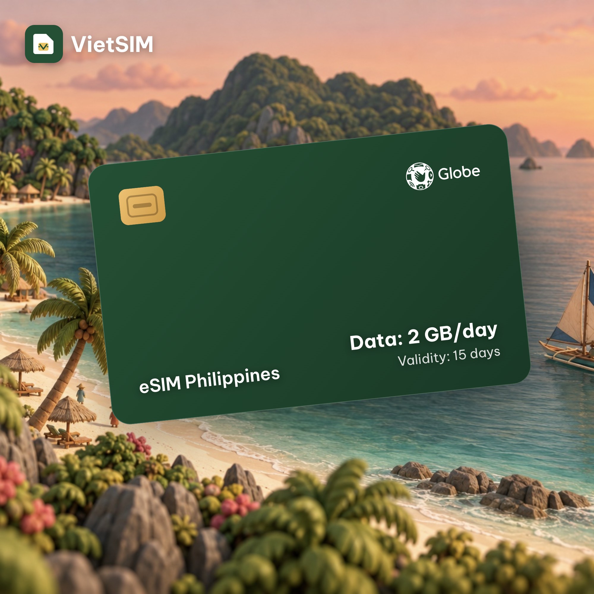Philippines eSIM Daily 2GB 15 days
