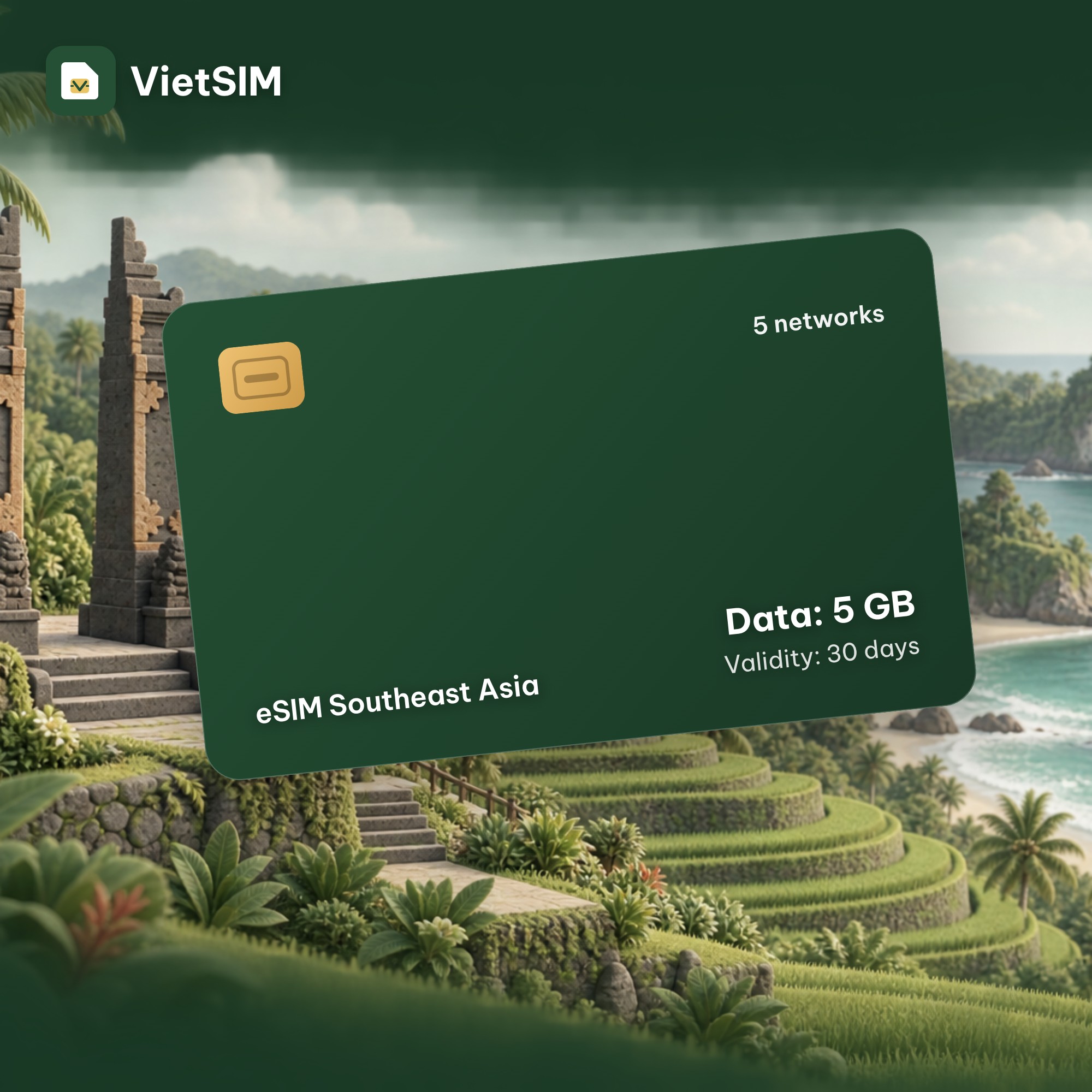 Singapore, Malaysia, Indonesia, Thailand eSIM 5GB, 30 days
