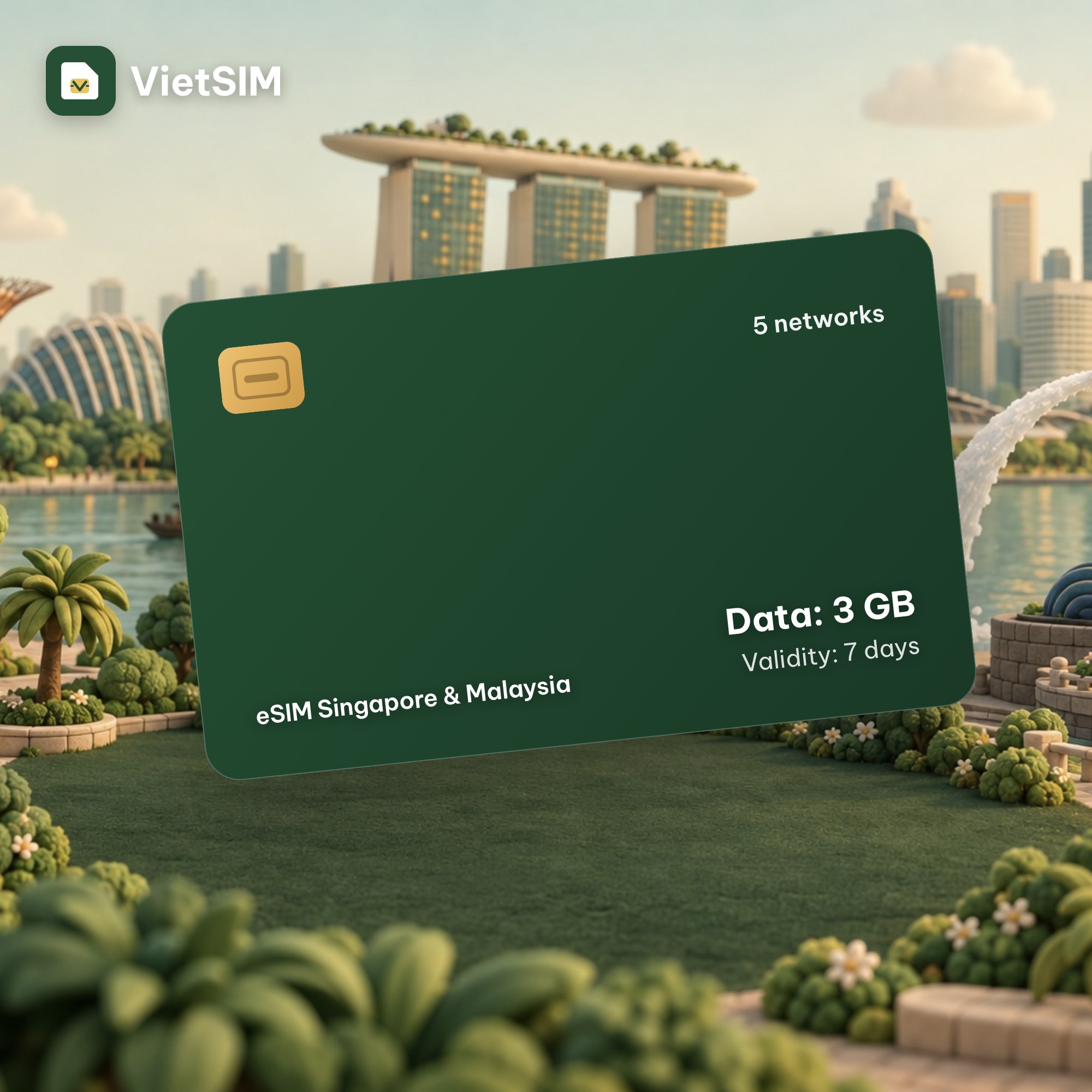Singapore & Malaysia eSIM 3GB, 7 days