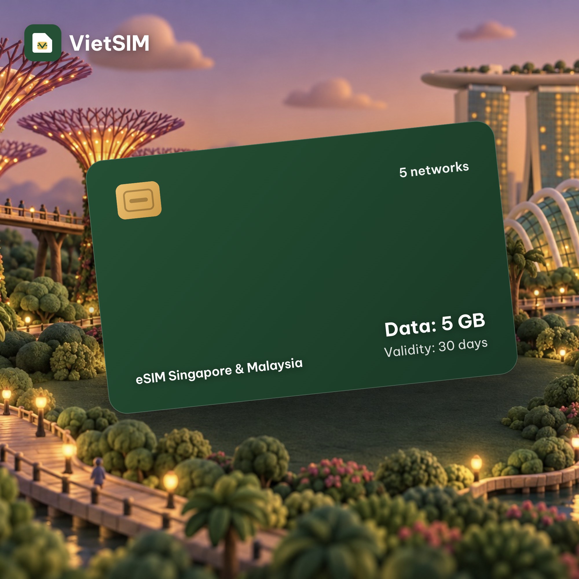 Singapore & Malaysia eSIM 5GB, 30 days