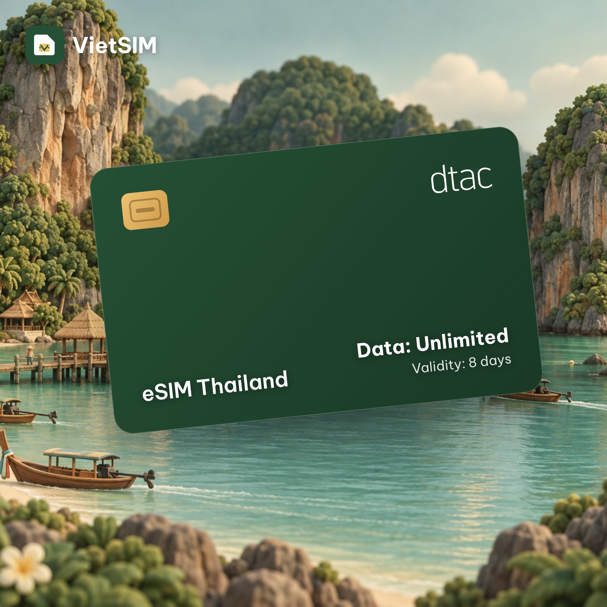 Thailand Dtac eSIM Unlimited Data & Calls 8 days