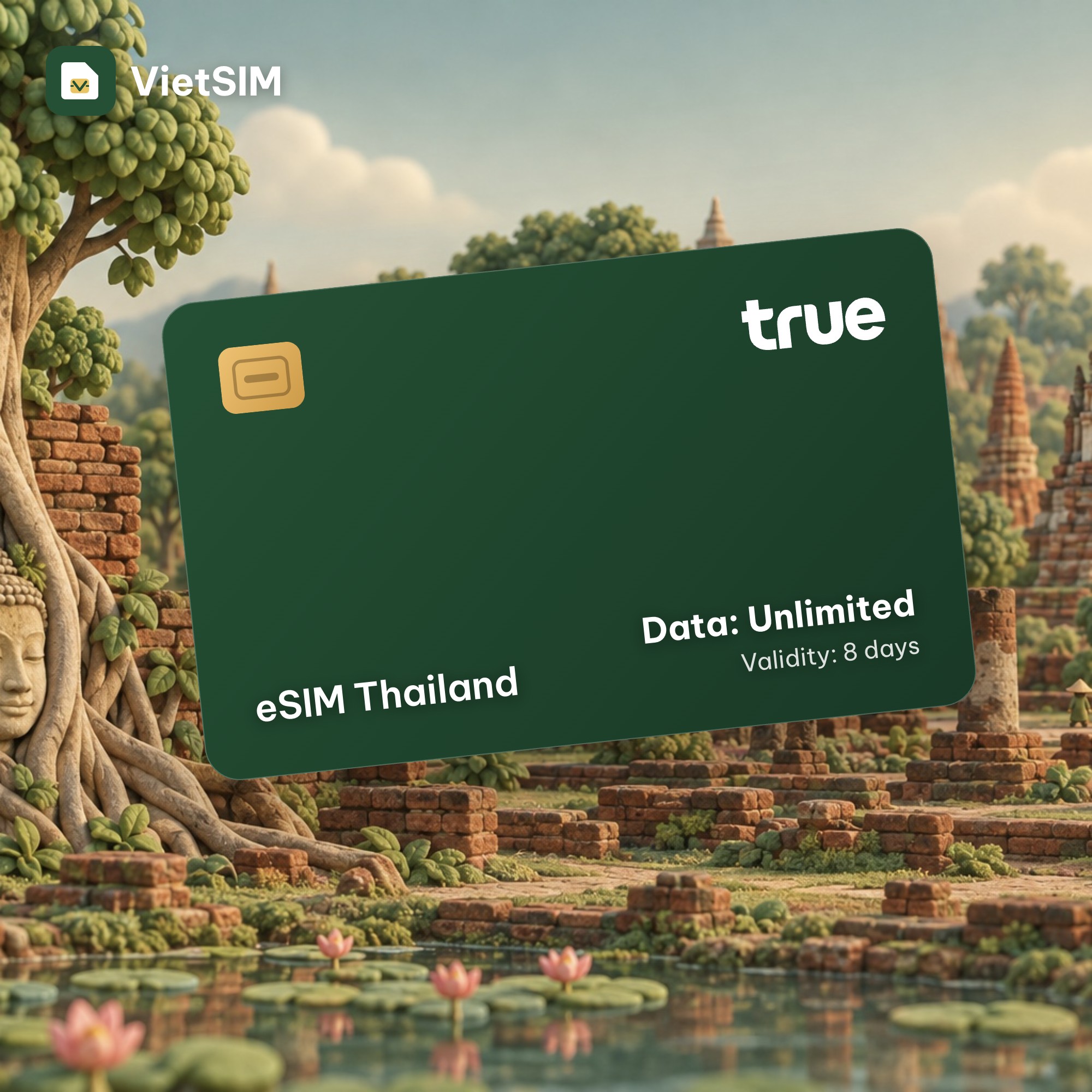 TRUE Thailand eSIM Unlimited Data 8 days, local mobile calls & 100THB for calling