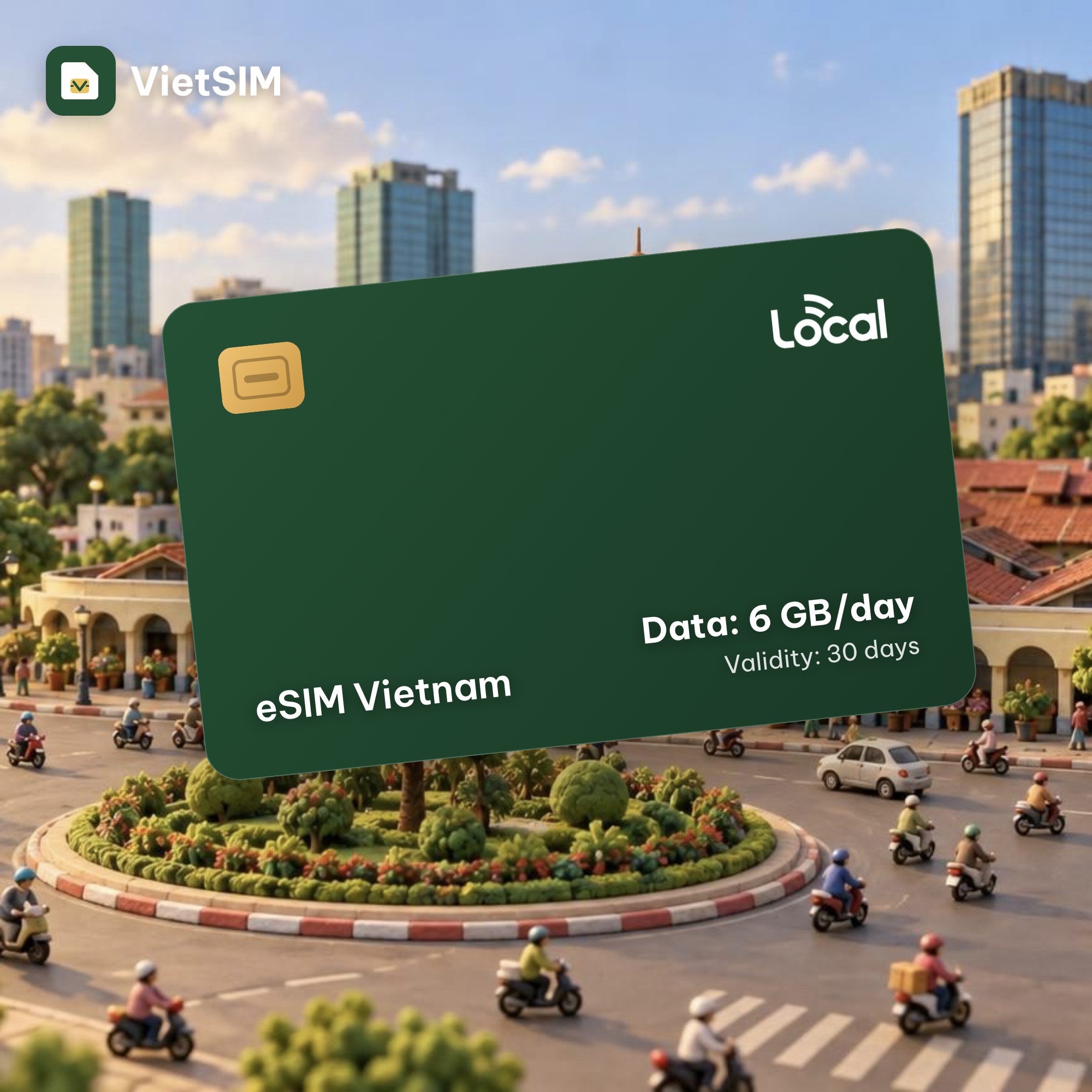 Vietnam eSIM Local (MobiFone) 6GB/day, 30 days + calls