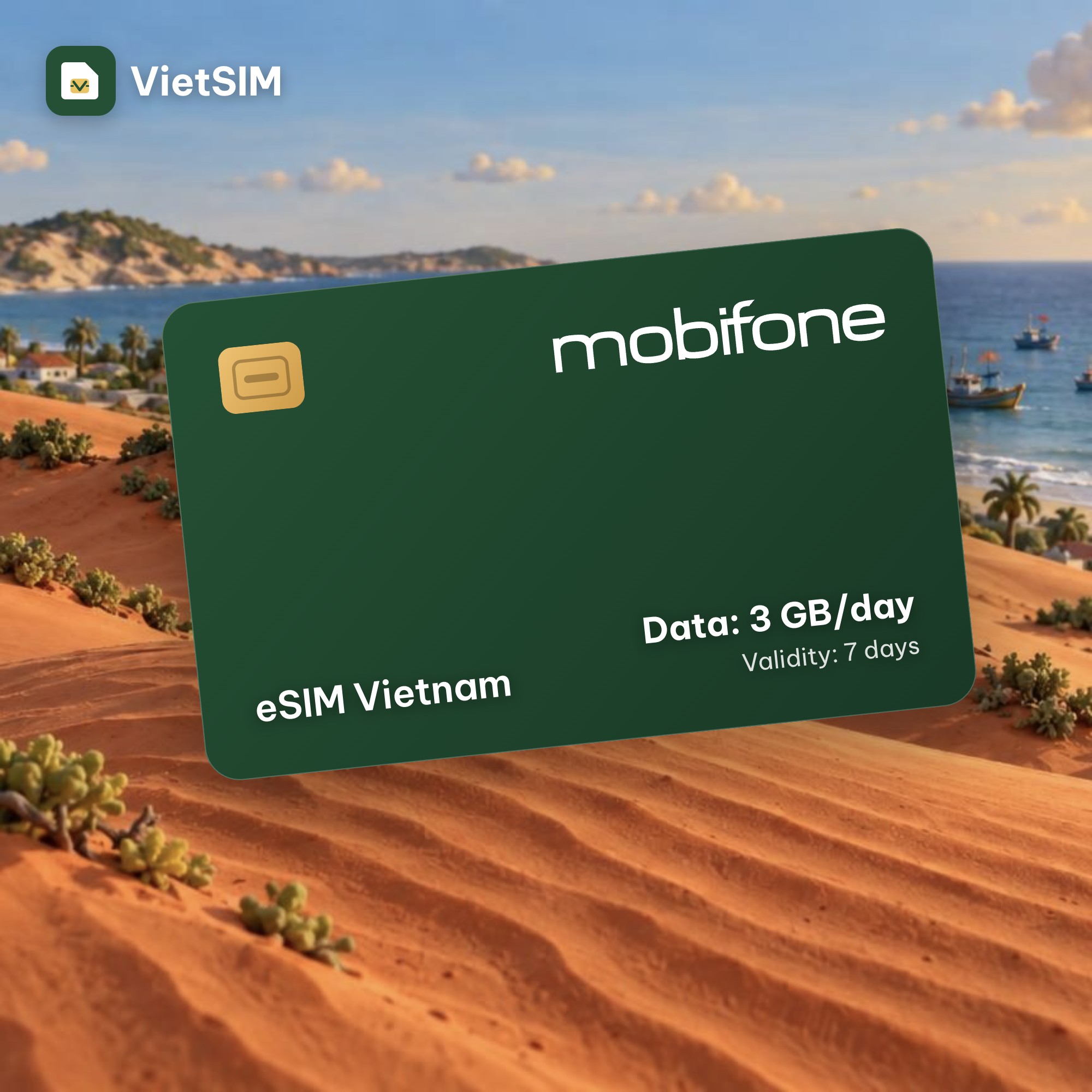 Vietnam eSIM MobiFone 3GB/day, 7 days