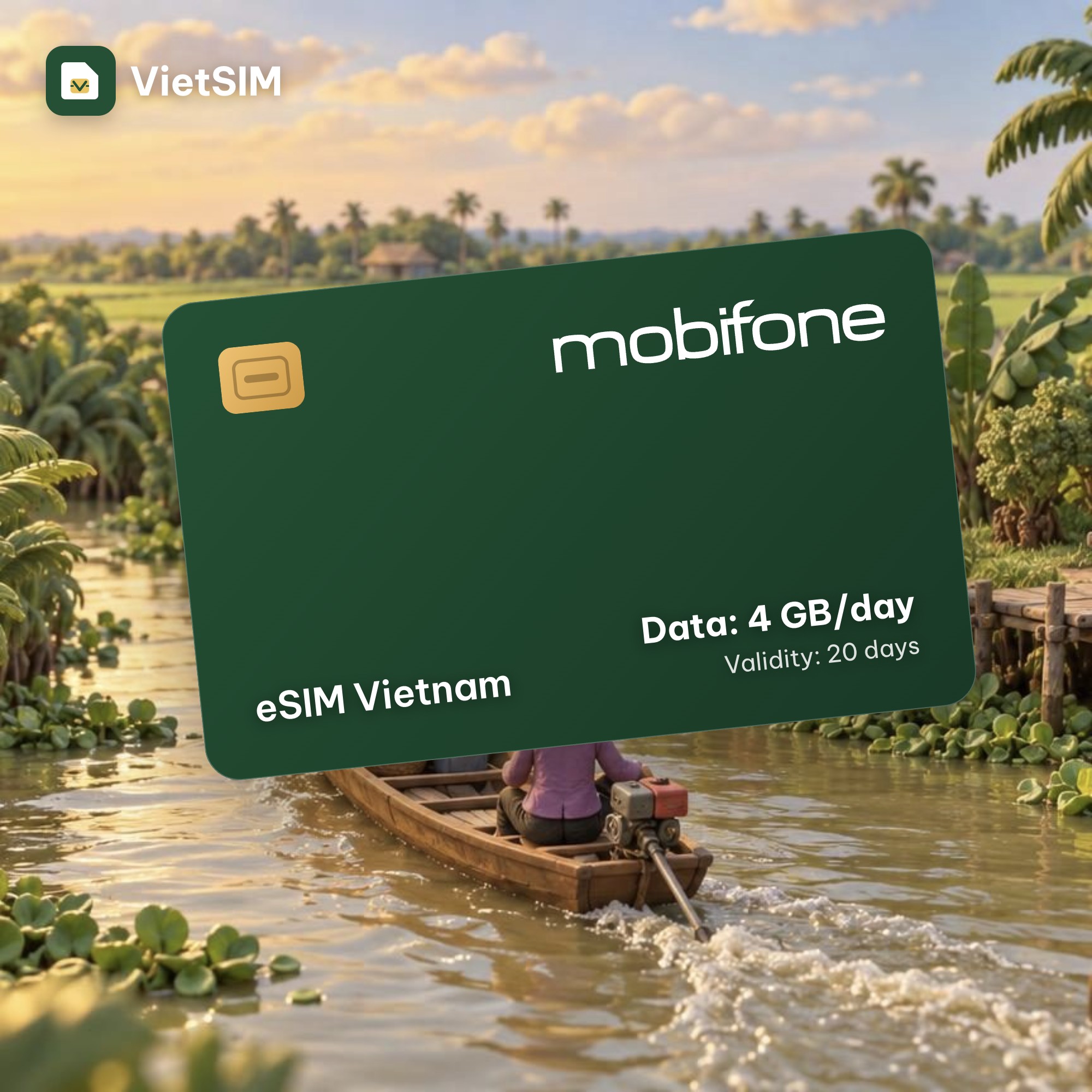 Vietnam eSIM MobiFone 4GB/day, 20 days + calls