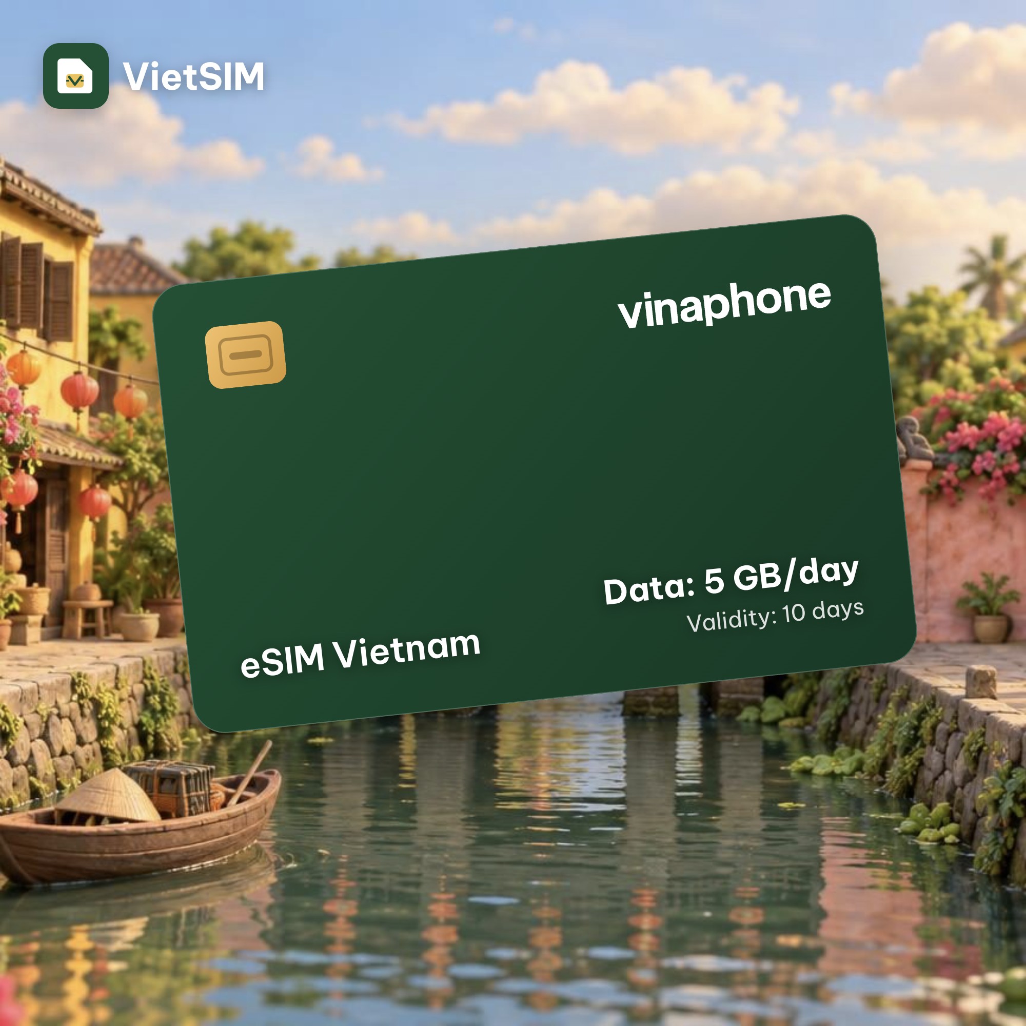 Vietnam eSIM VinaPhone 5GB/day, 10 days
