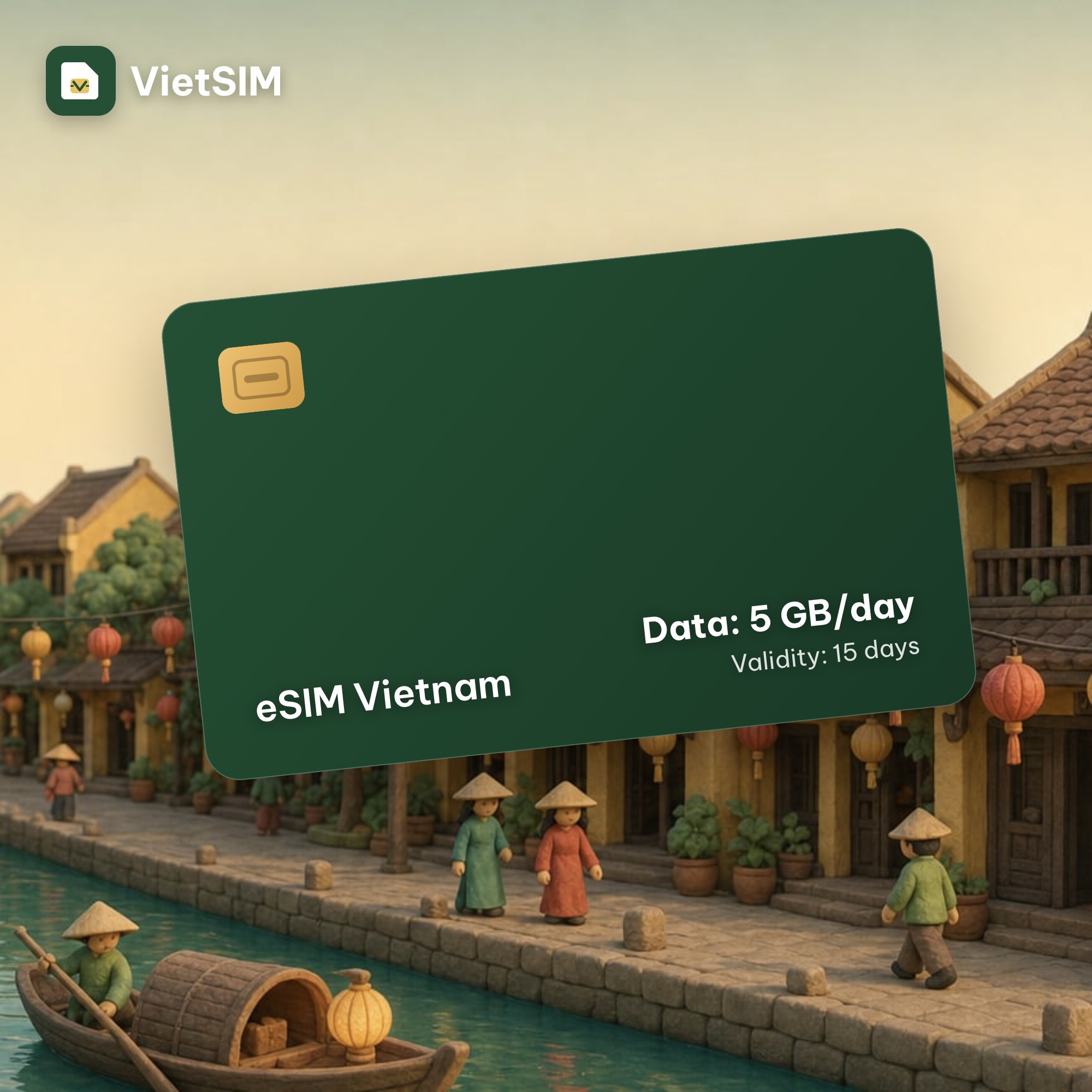 Vietnam eSIM VinaPhone 5GB/day, 15 days